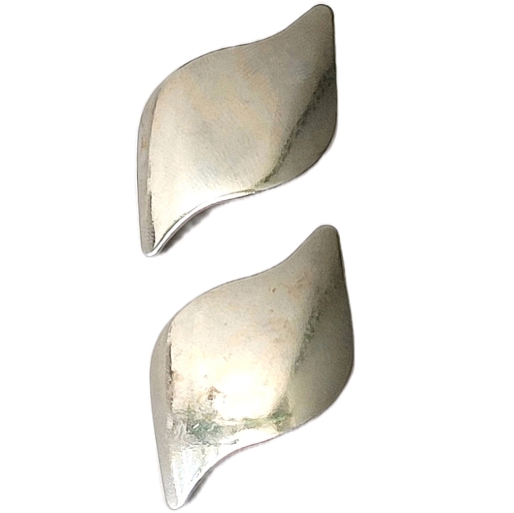 Vintage Silver Post Pierced Statement Earrings Costume Jewelry